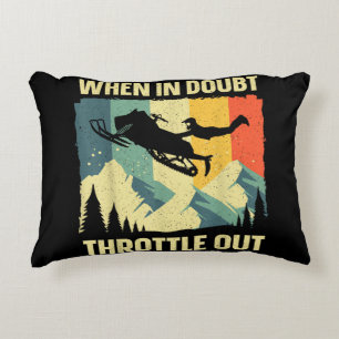 Cool Snowmobile Art for Men Women Kids Snowmobile Decorative Cushion