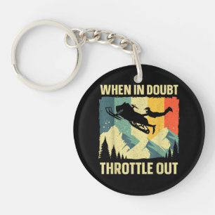 Cool Snowmobile Art for Men Women Kids Snowmobile Key Ring