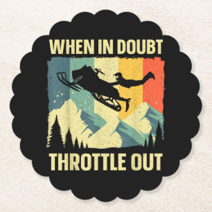 Cool Snowmobile Art for Men Women Kids Snowmobile Paper Coaster