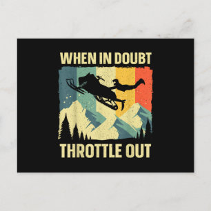 Cool Snowmobile Art for Men Women Kids Snowmobile Postcard