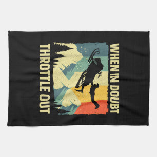 Cool Snowmobile Art for Men Women Kids Snowmobile Tea Towel