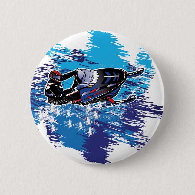 Cool Snowmobiler 6 Cm Round Badge (Front)