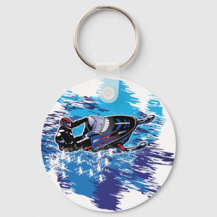 Cool Snowmobiler Key Ring