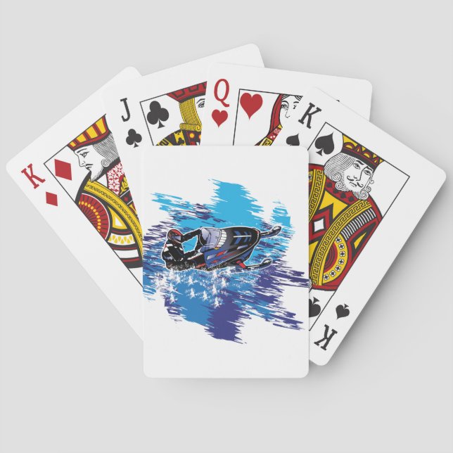 Cool Snowmobiler Playing Cards (Back)