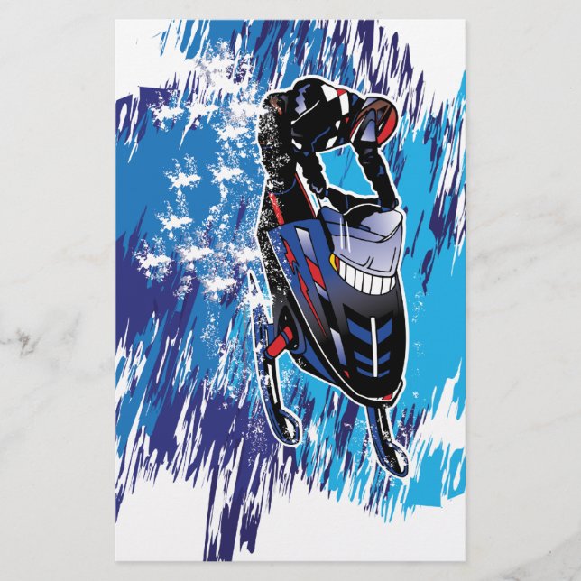 Cool Snowmobiler Stationery (Front)