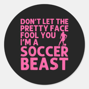 Cool Soccer Art For Women Teen Girls Goalie Soccer Classic Round Sticker