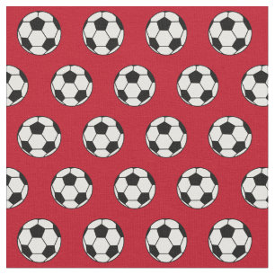 Cool Soccer Ball Red Fabric