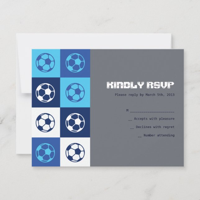 COOL SOCCER Bar Bat Mitzvah Reply Card (Front)