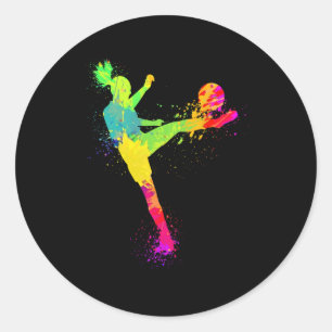 Cool Soccer Design For Women Girls Soccer Player S Classic Round Sticker