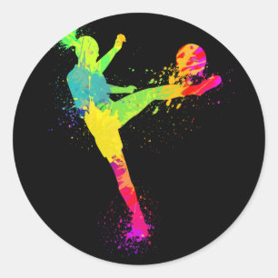 Cool Soccer Design For Women Girls Soccer Player S Classic Round Sticker