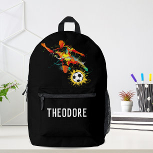 Cool Soccer Football Player Personalised Name Printed Backpack