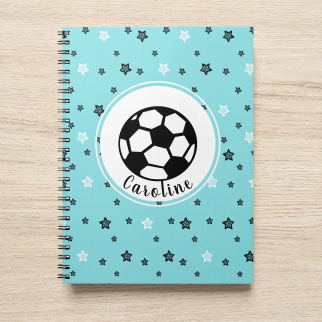 Cool Soccer Girl Pink & Black Sporty Personalised Notebook (Creator Uploaded)