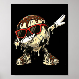 Cool Soccer Ice Cream Dab Dance Funny Melting Spor Poster