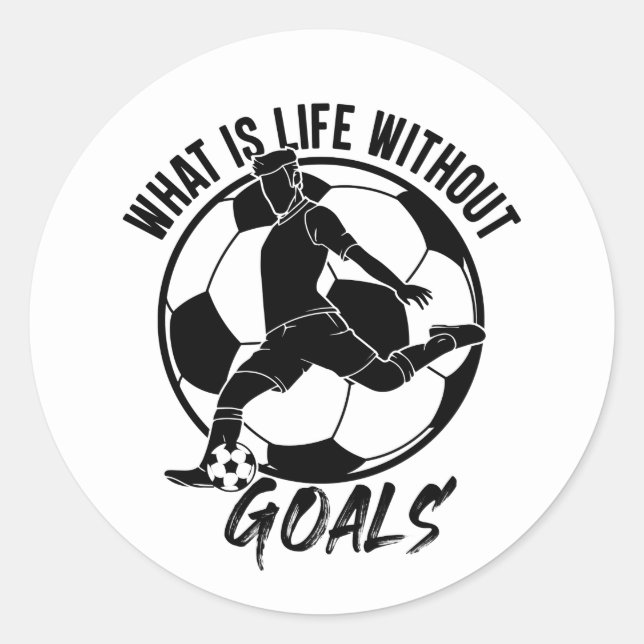 cool soccer lovers inspirational word art  classic round sticker (Front)