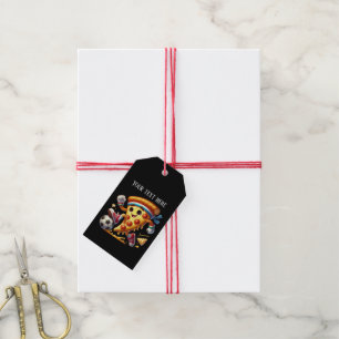 Cool soccer lovers pizza party gift tags
