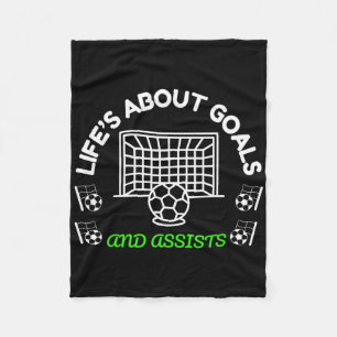 Cool Soccer Mindset Life’s About Goals And Ists  Fleece Blanket
