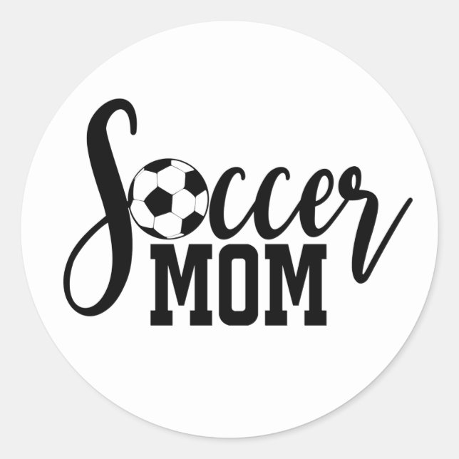 cool soccer Mum sports word art Classic Round Sticker (Front)