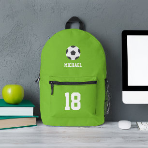Cool Soccer Themed Personalised  Printed Backpack