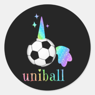 Cool Soccer Unicorn Unibyll Fantasy Sports Themed Classic Round Sticker