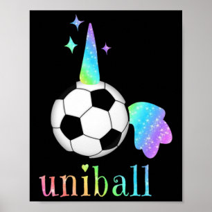 Cool Soccer Unicorn Unibyll Fantasy Sports Themed  Poster