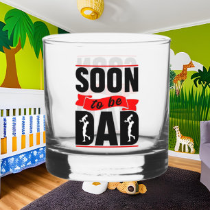 Cool soon to be Dad word art Whiskey Glass
