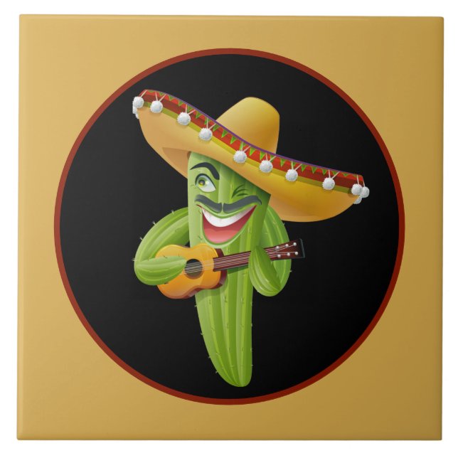 cool Southwestern cactus decor Tile (Front)