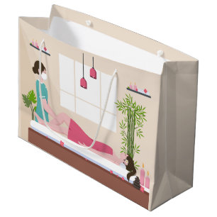 cool spa party lovers add text large gift bag