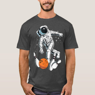 Cool Space Astronaut Playing Bowling Graphic Desig T-Shirt