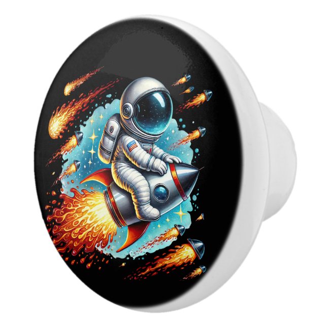 Cool space boys room ceramic knob (Right)