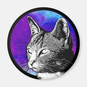 Cool Space Cat Nebula Magnet