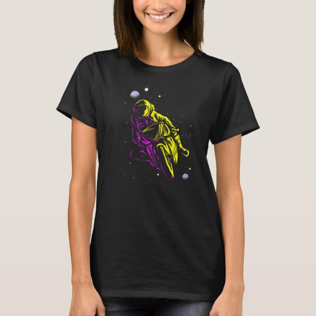 Cool Space Explorer Shuttle Astronaut Earth T-Shirt (Front)