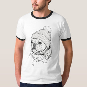 Cool Space Frenchie - Astronaut French Bulldog in T-Shirt