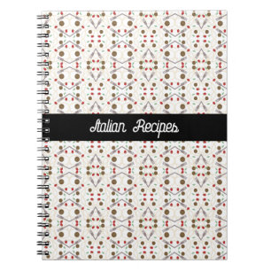 Cool Spagetti and Meatballs Foodie Pattern Recipe Notebook