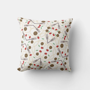 Cool Spaghetti Meatballs Pattern Cushion