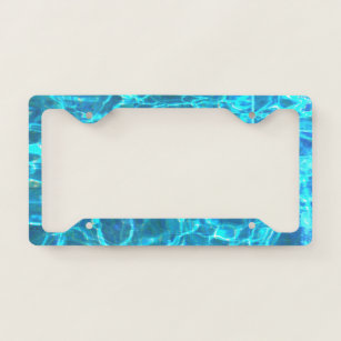 Cool Sparkling Water Pattern Blue Ocean Pool Beach Licence Plate Frame