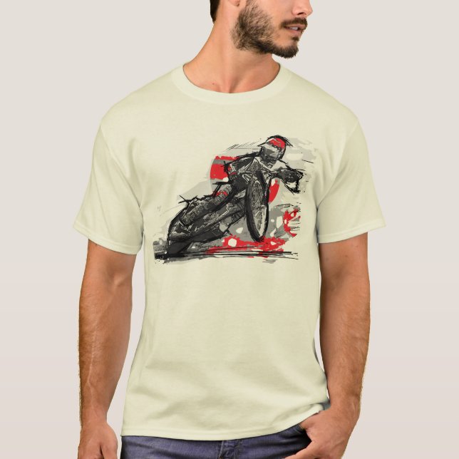 Cool Speedway Motorcycle Racer T-Shirt (Front)