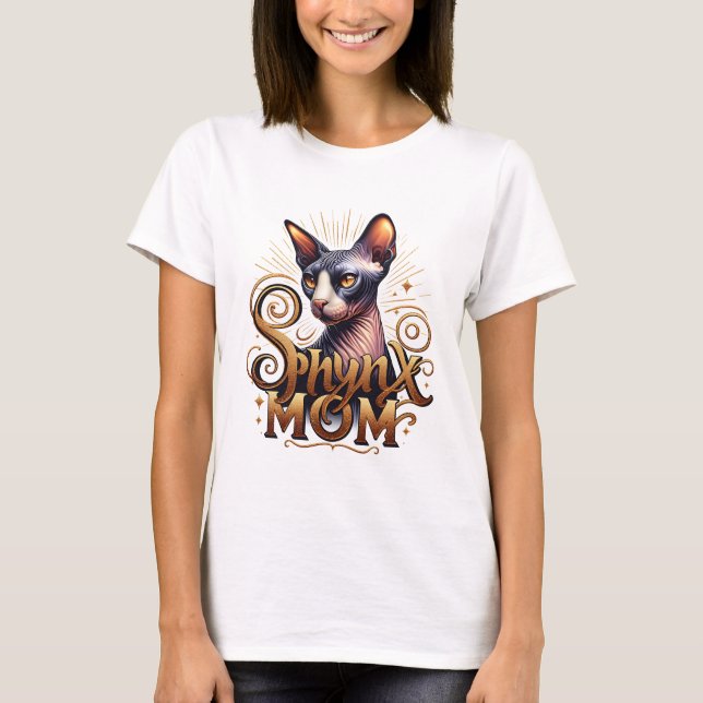 Cool Sphynx Cat Art Mum Women Hairless Cat T-Shirt (Front)