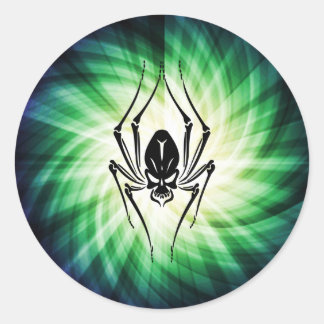 Cool Spider Skull Classic Round Sticker