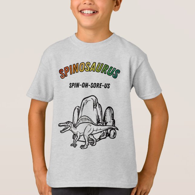 Cool Spinosaurus Dinosaur T-Shirt (Front)