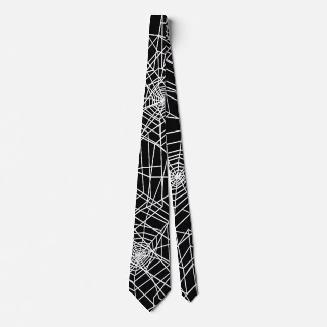 Cool Spooky Spider Web Satin Necktie (Front)