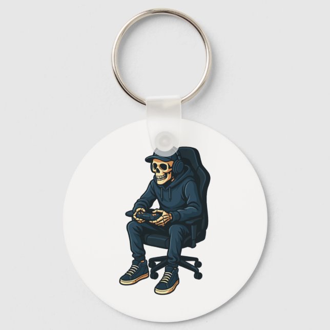 Cool Spooky Video Game Costume  Key Ring (Front)