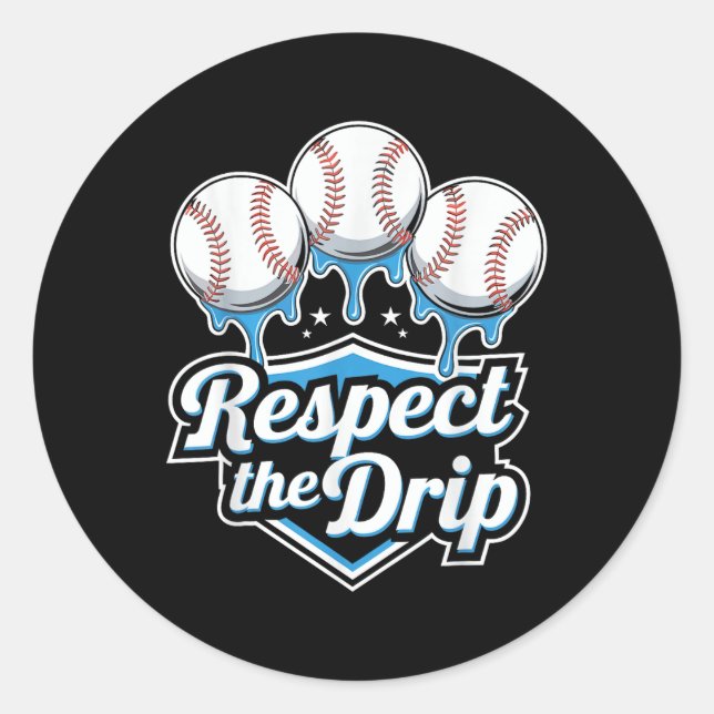 Cool Sport Baseball Home Plate Drip With Sprinkles Classic Round Sticker (Front)