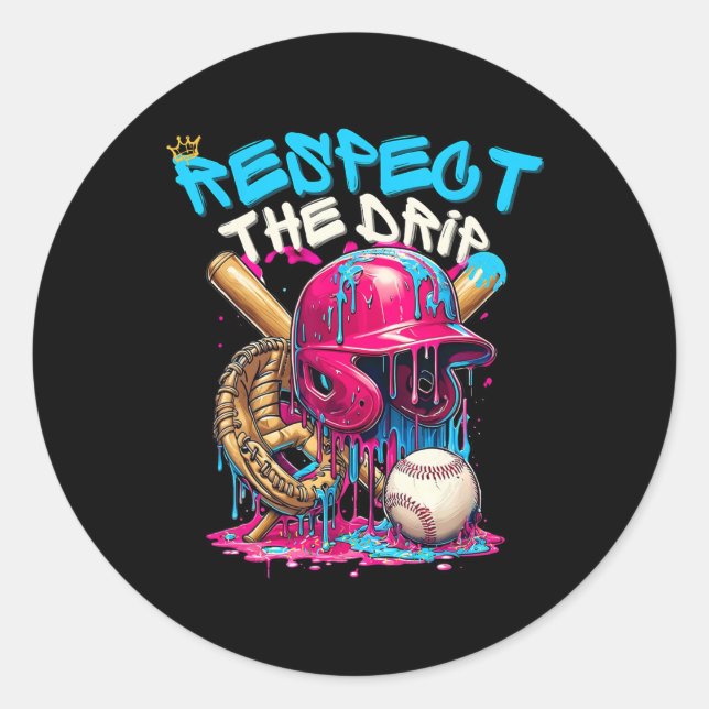 Cool Sport Sell Home Plate Drip With Sprinkles Dri Classic Round Sticker (Front)