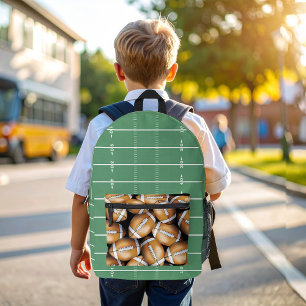 Cool Sports Football Field Pattern Printed Backpack