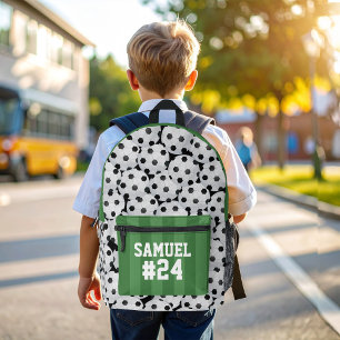 Cool Sports Soccer Field Personalised Number Printed Backpack