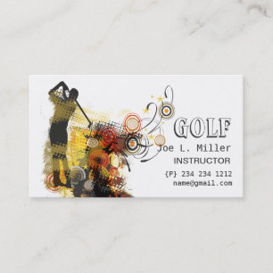 Cool Sports Urban Grunge Modern Golf Business Card