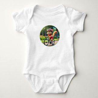 Cool Sporty Cat on Bicycle Baby Bodysuit