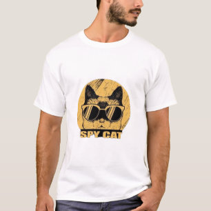 Cool Spy Cat with Sunglasses Retro Vintage Secret T-Shirt