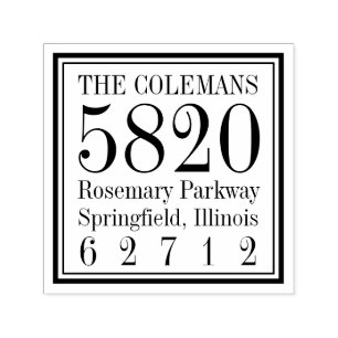 Cool Square Personalised Rubber Stamp