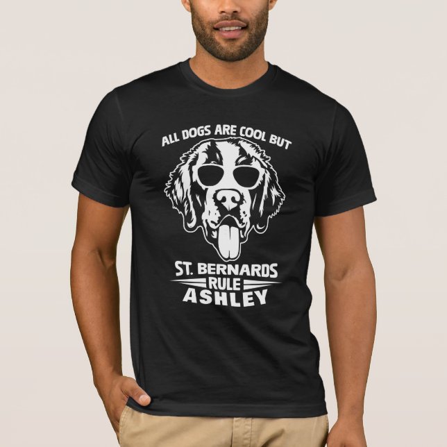 Cool St. Bernard Rule Dog T-Shirt (Front)